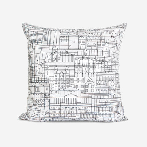 SIMPLE FORM. - Alma and Co Alma & Co Melbourne Cushion Charcoal on White - 