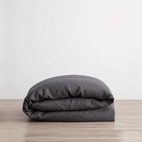 SIMPLE FORM. - Cultiver Cultiver Linen Duvet Cover Charcoal King - 