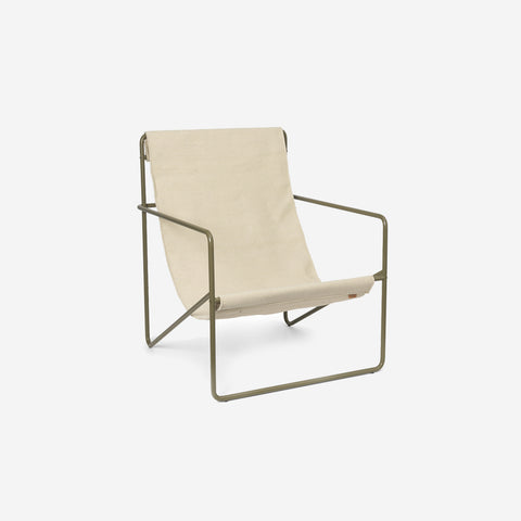 SIMPLE FORM. - Ferm Living Ferm Living Desert Lounge Chair Olive Cloud - 