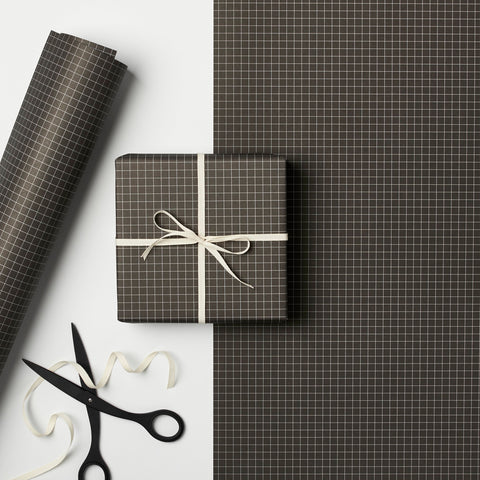 SIMPLE FORM. - Kinshipped Kinshipped Black Graph Wrapping Paper - 
