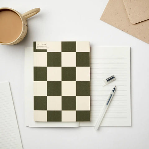 SIMPLE FORM. - Kinshipped Kinshipped Green Checkerboard Notebook - 
