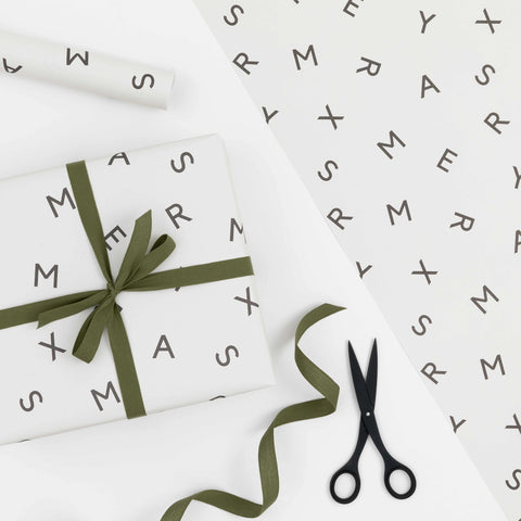 SIMPLE FORM. - Kinshipped Kinshipped Merry Xmas Snow Wrapping Paper - 