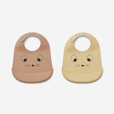 SIMPLE FORM. - Liewood Liewood Tilda Silicone Bibs Mouse Wheat Yellow - 
