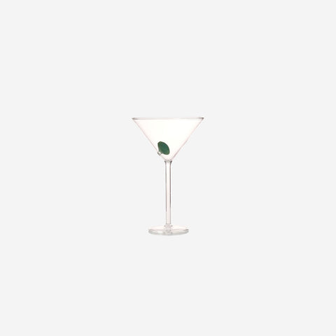 SIMPLE FORM. - Maison Balzac Maison Balzac Martini Glass Clear + Olive - 