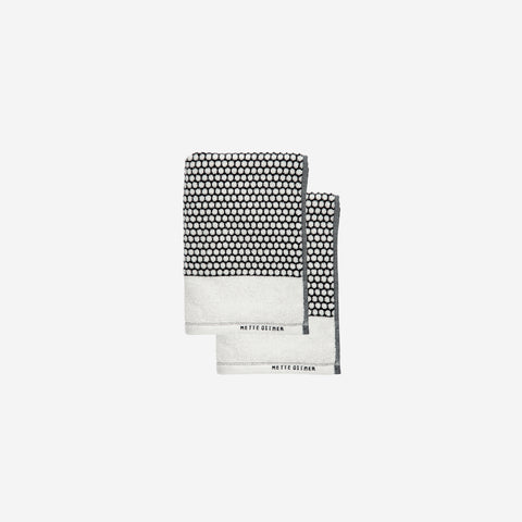 SIMPLE FORM. - Mette Ditmer Mette Ditmer Grid Hand Towel Pack Black White - 