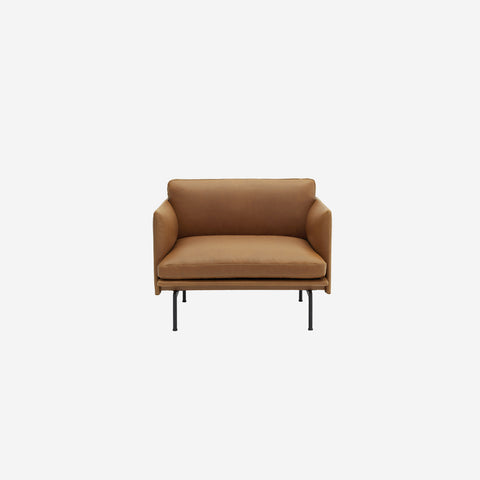 SIMPLE FORM. - Muuto Muuto Outline Chair Cognac Refined Leather - 