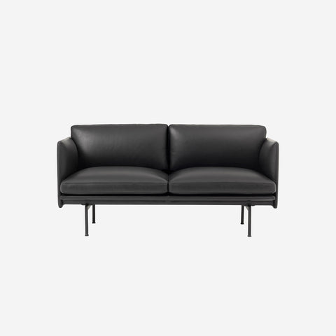 SIMPLE FORM. - Muuto Muuto Outline Studio Sofa Refined Leather Black - 
