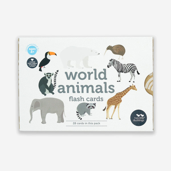 Two Little Ducklings World Animals Flash Cards | Simple Form