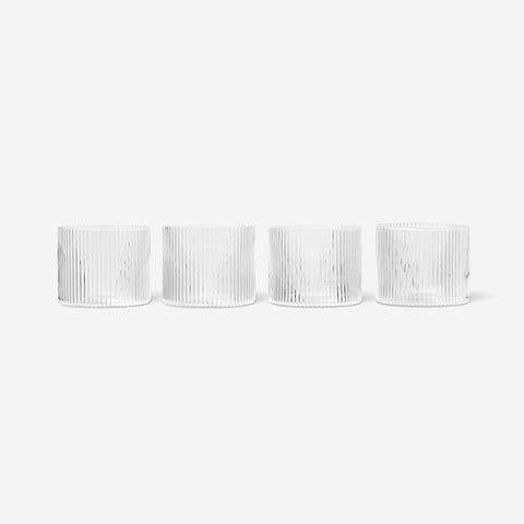 SIMPLE FORM. - Ferm Living Ferm Living Ripple Low Drink Glasses Clear - 