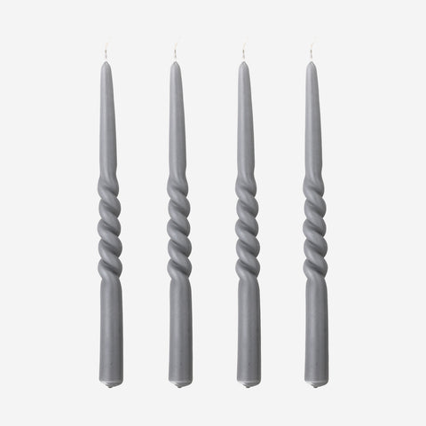 SIMPLE FORM. - Bloomingville Bloomingville Twisted Grey Candles 4 Pack - 