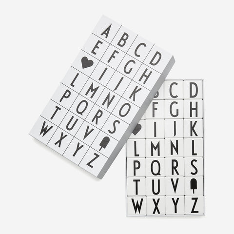 SIMPLE FORM. - Design Letters Design Letters Wooden Alphabet Block Set White - 