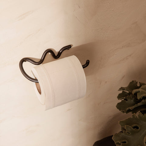 SIMPLE FORM. - Ferm Living Ferm Living Curvature Toilet Paper Holder Black Brass - 