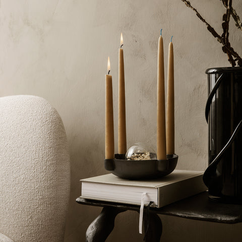 SIMPLE FORM. - Ferm Living Ferm Living Bowl Candle Holder Large Ceramic Dark - 