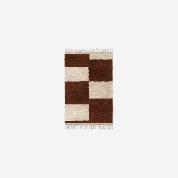 Ferm Living - Mara Knotted Rug - Tappeto - Dark Brick/Off-white Lille