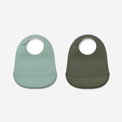 SIMPLE FORM. - Liewood Liewood Tilda Silicone Bibs Dino Peppermint Green - 