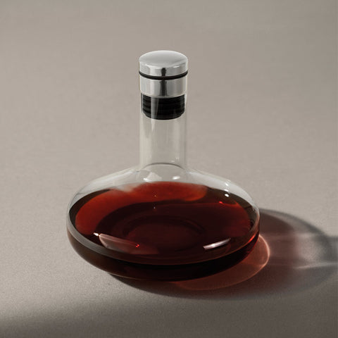 SIMPLE FORM. - Audo Copenhagen Audo Wine Breather Carafe Deluxe Clear Steel - 