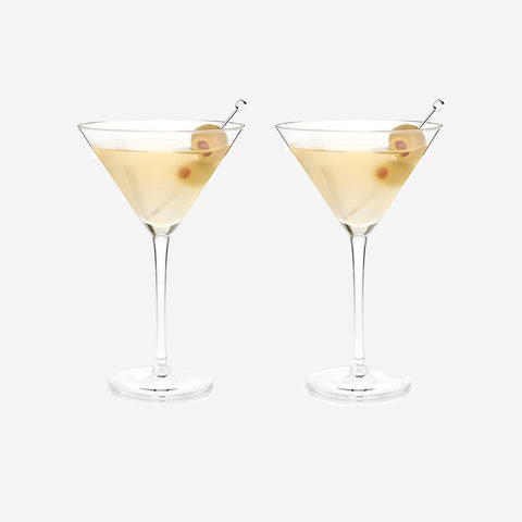SIMPLE FORM. - Viski Viski Stemmed Crystal Martini Glasses - 