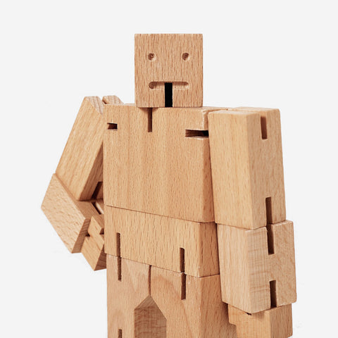 SIMPLE FORM. - Areaware Areaware Cubebot Small Robot Natural - 