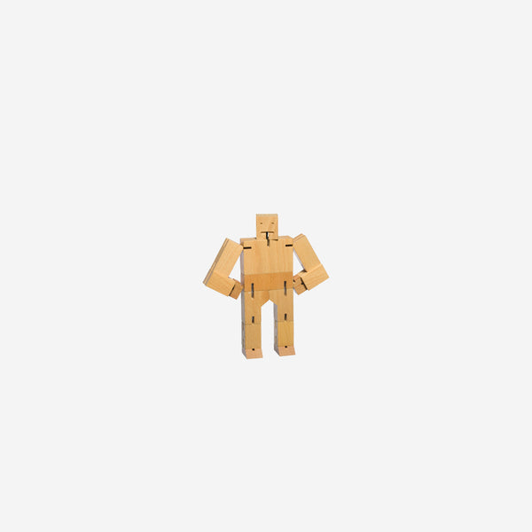 Cubebot Areaware Micro Jaune - Robot Articulé en bois | Memento
