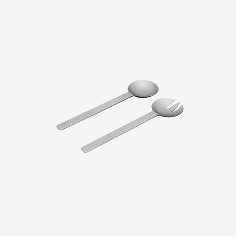 SIMPLE FORM. - Behr and Co Behr & Co Brushed Nickel Geo Salad Servers - 
