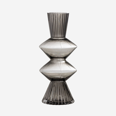 SIMPLE FORM. - Bloomingville Bloomingville Davine Grey Glass Vase - 