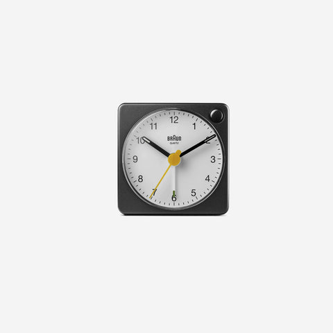 SIMPLE FORM. - Braun Braun BC02XBW Classic Travel Analogue Alarm Clock Black White - 