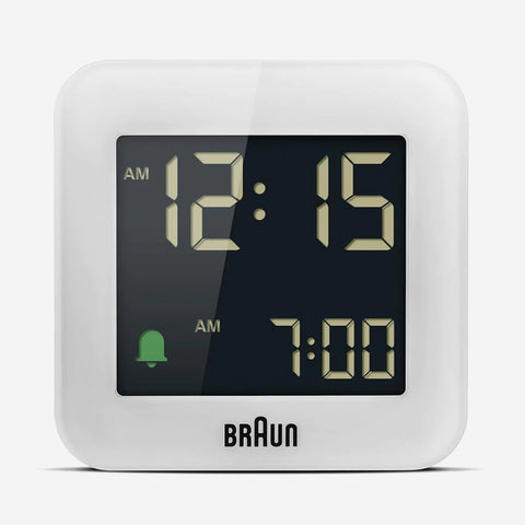 SIMPLE FORM. - Braun Braun BC08W Digital Travel Alarm Clock White - 