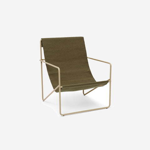 SIMPLE FORM. - Ferm Living Ferm Living Desert Lounge Chair Cashmere / Olive - 