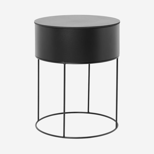 Ferm Living Plant Box Round Black | Plant Box Stand | Simple
