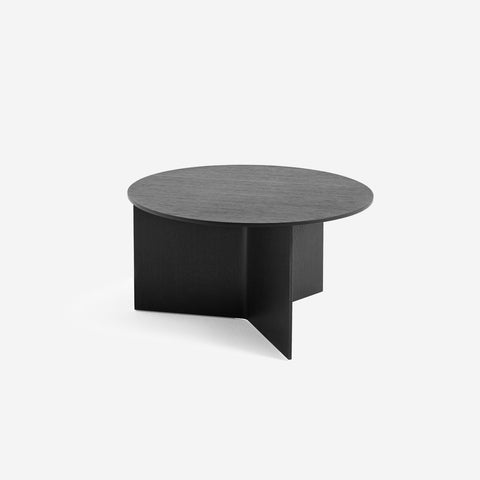 SIMPLE FORM. - HAY Hay Slit Coffee Table Wood Black Round - 
