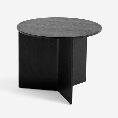 SIMPLE FORM. - HAY Hay Slit Side Table Wood Black Round - 