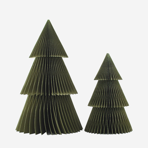 SIMPLE FORM. - Nordic Rooms Nordic Rooms Paper Standing Deluxe Christmas Tree Olive Green 31cm - 