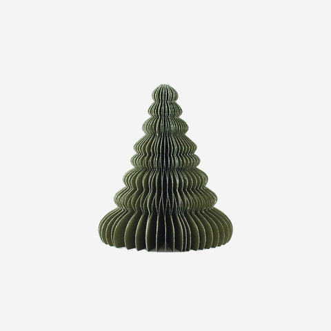 SIMPLE FORM. - Nordic Rooms Nordic Rooms Standing Paper Christmas Tree Olive Green Glitter Edge 24cm - 