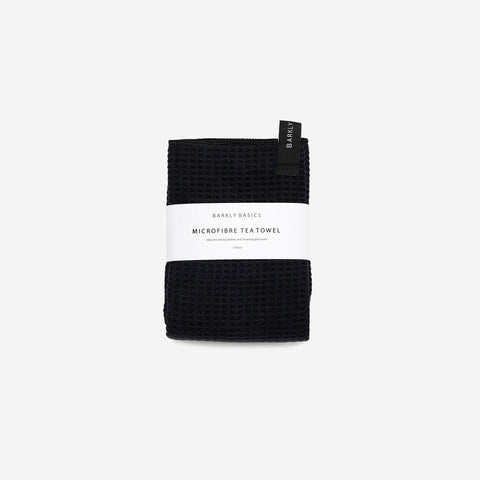 SIMPLE FORM. - Barkly Basics Barkly Basics Black Microfibre Tea Towel - 