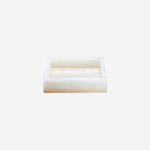 Black Blaze Forma Square Tray White Onyx Decorative Tray Black Blaze - [store_name]