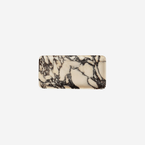 Black Blaze Linea Rectangle Marble Tray Calacatta Decorative Tray Black Blaze - [store_name]
