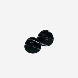 Black Blaze Stone Coaster Set Black Silver Coasters Black Blaze    - [store_name]