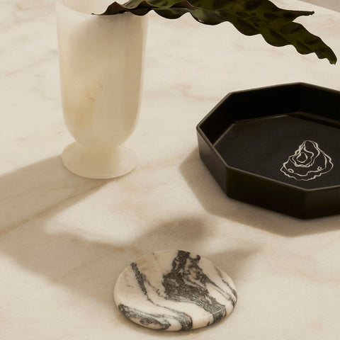Black Blaze Marble Coaster Set Calacatta Coasters Black Blaze - [store_name]