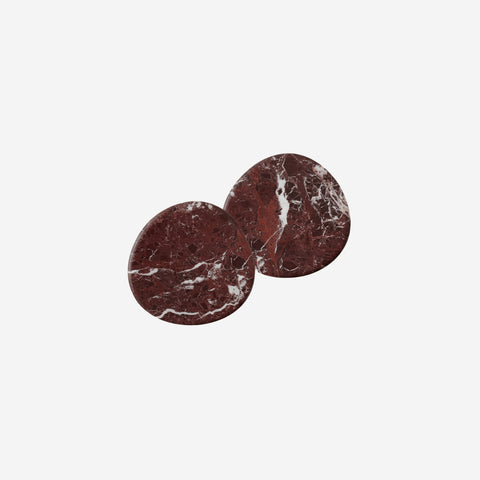 Black Blaze Marble Coaster Set Rosso Levanto Coasters Black Blaze - [store_name]
