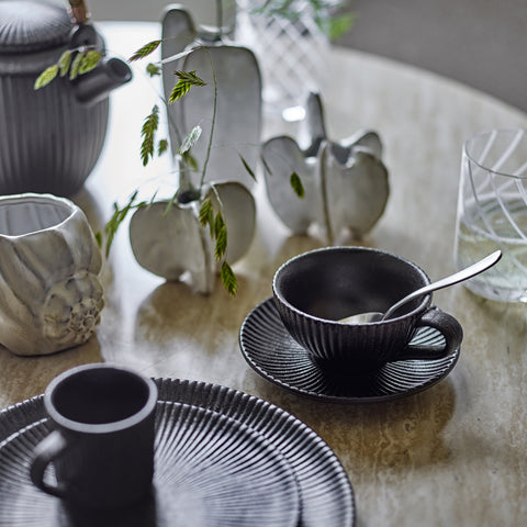 Bloomingville Neri Black Cappuccino Cup with Saucer Mug Bloomingville - [store_name]