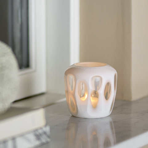 Bloomingville Rohan White Tealight Candle Holder Candle Holder Bloomingville - [store_name]