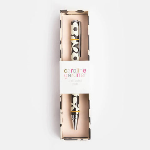 Caroline Gardner Charcoal Mono Flower Boxed Pen Pen Caroline Gardner - [store_name]