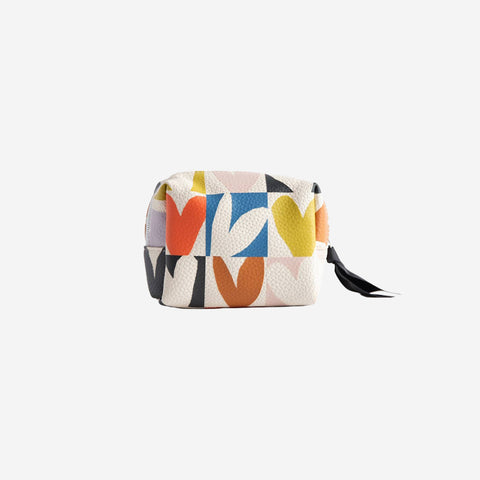 Caroline Gardner Multi Checkmate Heart Mini Cube Cosmetic Bag Cosmetic Bag Caroline Gardner - [store_name]