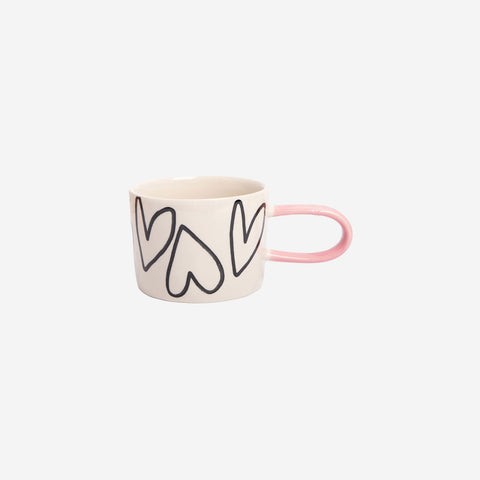 Caroline Gardner Outline Hearts Ceramic Mug Mug Caroline Gardner - [store_name]