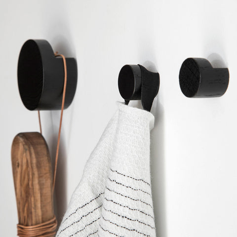 Ekta Living Wood Knot Hook Small Set Black Oak Wall Hooks Ekta Living    - [store_name]