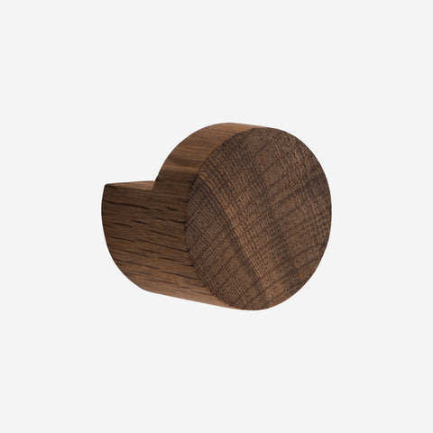 Ekta Living Wood Knot Hook Medium Smoked Oak Wall Hooks Ekta Living    - [store_name]