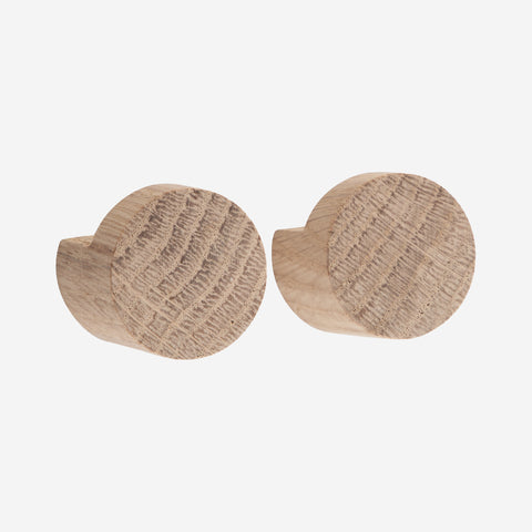 Ekta Living Wood Knot Hook Small Pair Natural Oak Wall Hooks Ekta Living    - [store_name]