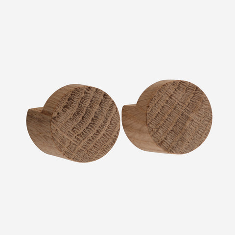 Ekta Living Wood Knot Hook Small Set Oiled Oak Wall Hooks Ekta Living    - [store_name]