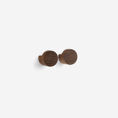 Ekta Living Wood Knot Hook Small Set Smoked Oak Wall Hooks Ekta Living    - [store_name]