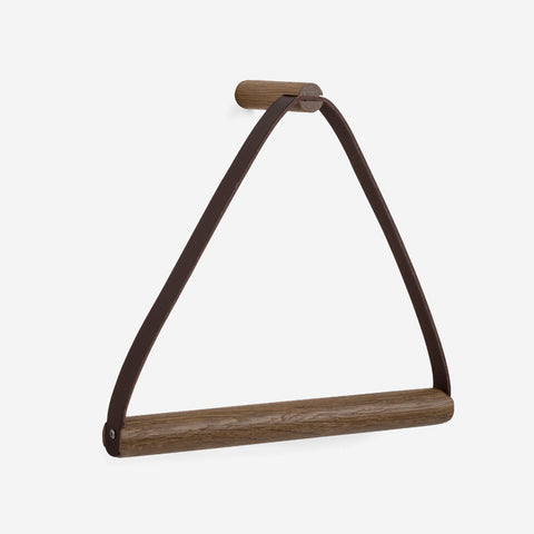 Ekta Living Towel Hanger Leather Smoked Oak Towel Hanger Ekta Living    - [store_name]